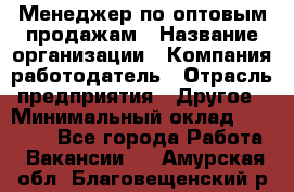 Менеджер по оптовым продажам › Название организации ­ Компания-работодатель › Отрасль предприятия ­ Другое › Минимальный оклад ­ 25 000 - Все города Работа » Вакансии   . Амурская обл.,Благовещенский р-н